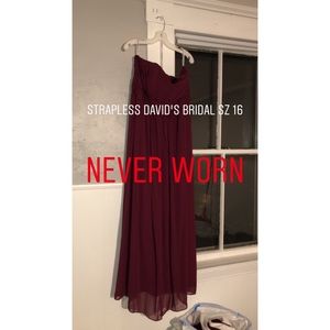 David’s Bridal Strapless Gown